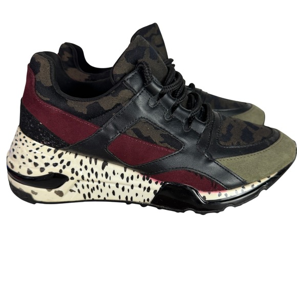 Steve Madden Shoes - Steve Madden Barra Sneakers Womens 7M Camo Animal Print Mixed Media BARA01S1